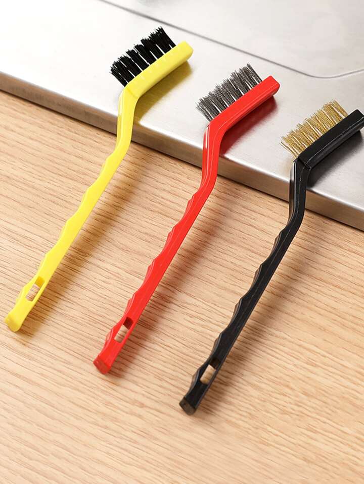 Pack Of 3pcs Multi-Purpose Hard Metal Wire Cleaning Scrubbing Brush Set