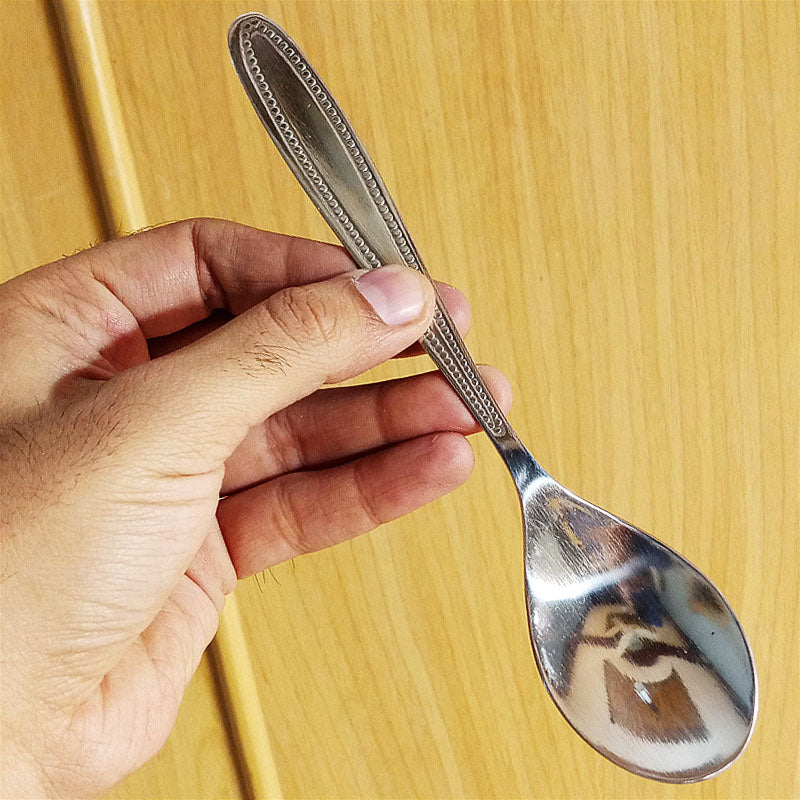 Pack Of 6pcs Stainless Steel Table Spoon ( Plain Or Dotted Random