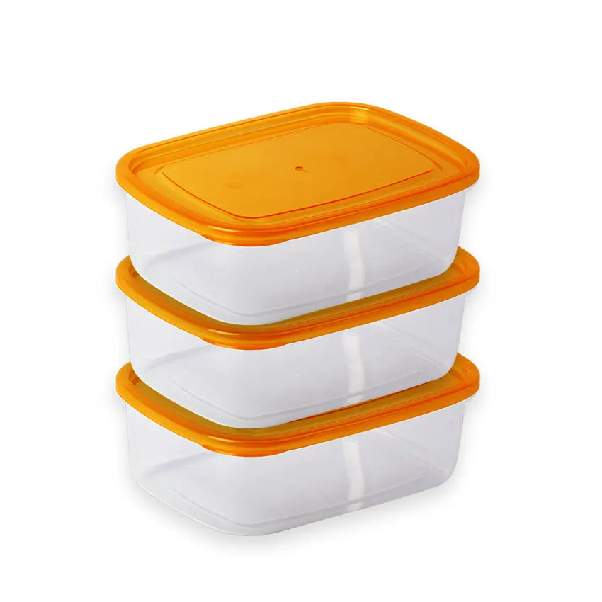 Appollo Crisper Pack Of 3pcs Small Size Plastic Bowl Food Keeper Container Set ( Random Colors )