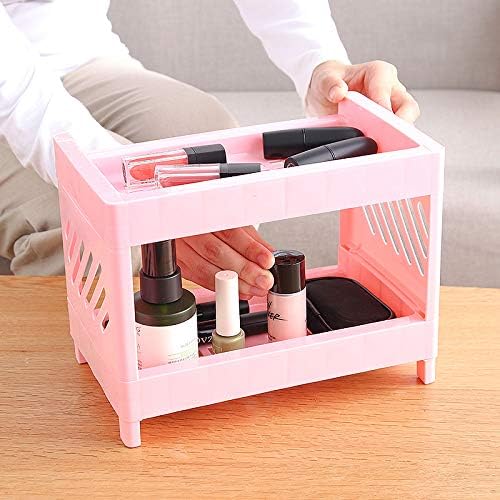Omega 2-Layer Small Size Multi-Purpose Kitchen & Cosmetics Stationary Organizer Rack (Random Colors Will Be Sent)