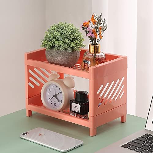 Omega 2-Layer Small Size Multi-Purpose Kitchen & Cosmetics Stationary Organizer Rack (Random Colors Will Be Sent)