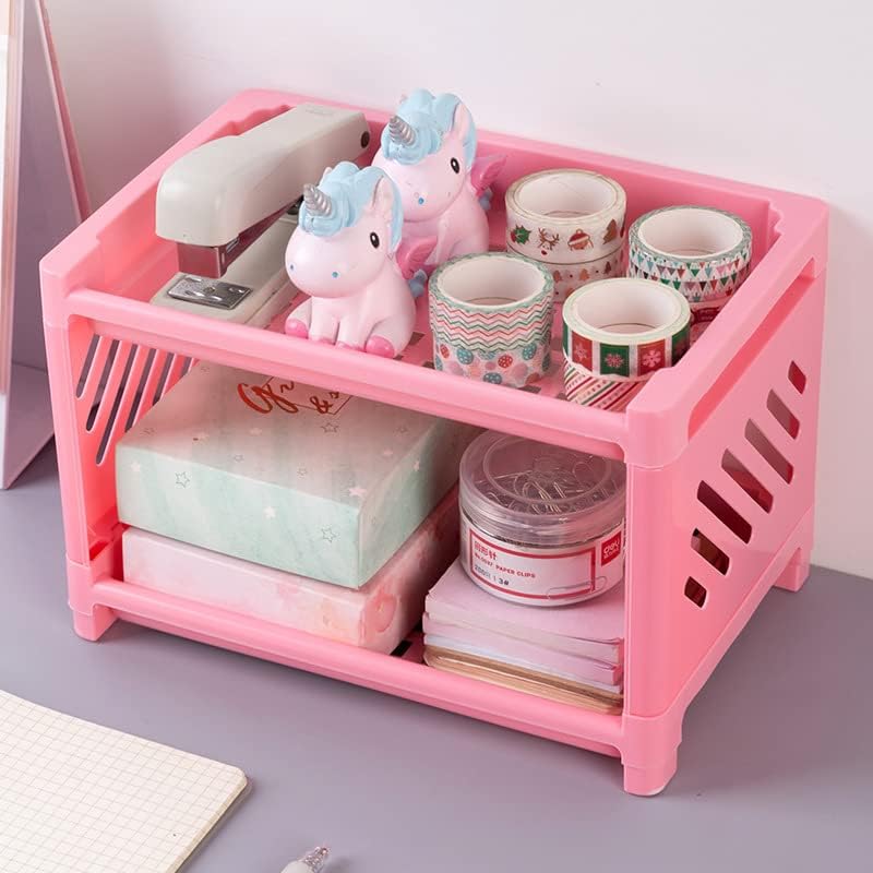 Omega 2-Layer Small Size Multi-Purpose Kitchen & Cosmetics Stationary Organizer Rack (Random Colors Will Be Sent)