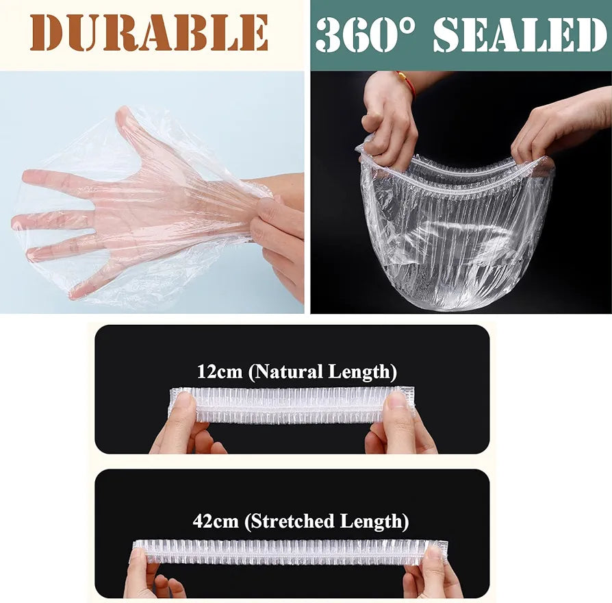 Pack Of 100pcs Disposable Elastic Stretchable Food Cover & Multipurpose Wrap