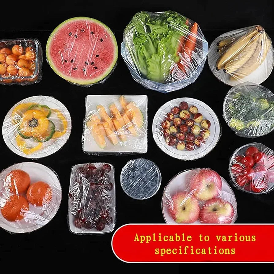 Pack Of 100pcs Disposable Elastic Stretchable Food Cover & Multipurpose Wrap