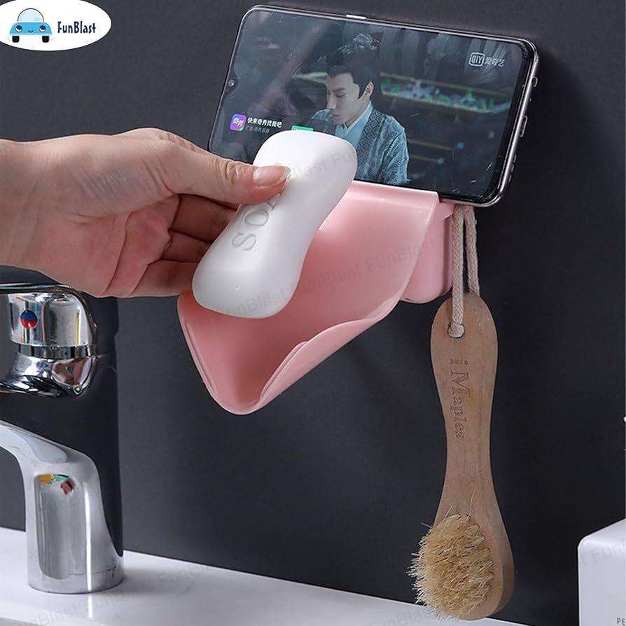 Sticky Self-Adhesive Wall-Mount Plastic Soap Dish (Random Colors Will be sent)