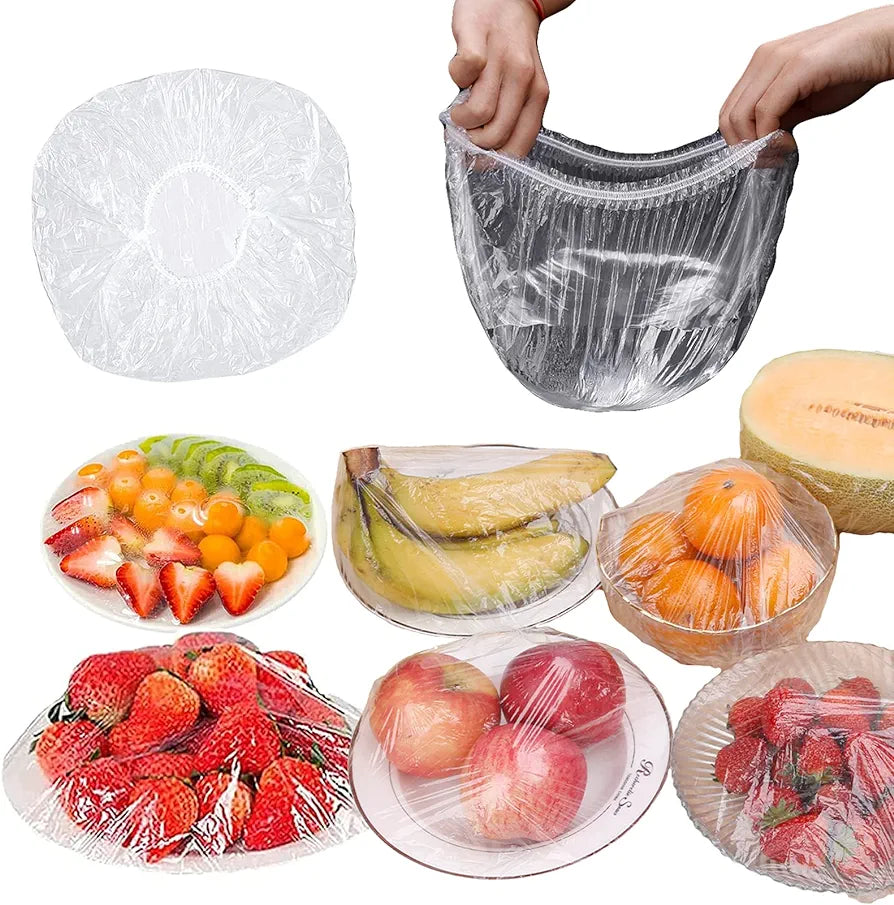 Pack Of 100pcs Disposable Elastic Stretchable Food Cover & Multipurpose Wrap