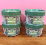 Maxware Pack Of 4pcs Twist Jars 200ml (Random Colors Will be sent)
