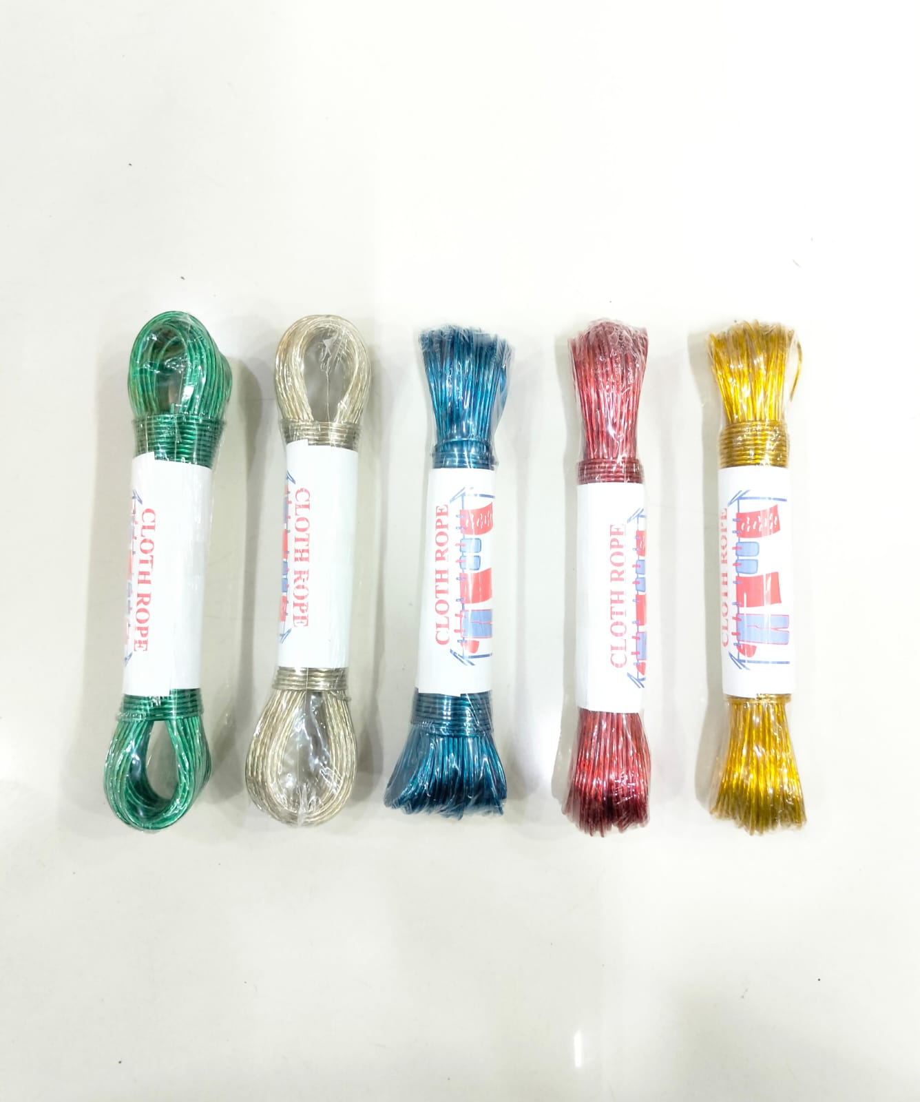Metal Coated (20-Meters/60-Feet) Laundry Non-Slip Hanging Rope ( Random Colors Will Be Sent)