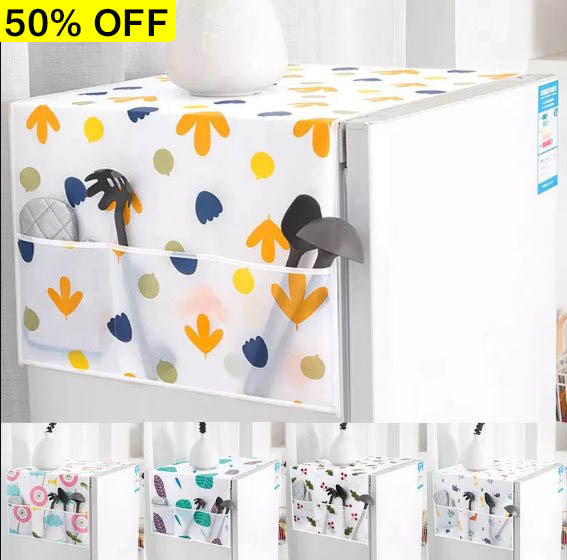 Refrigerator Water & Oil Proof Parachute Fridge Cover ( Random Colors Will Be Sent )
