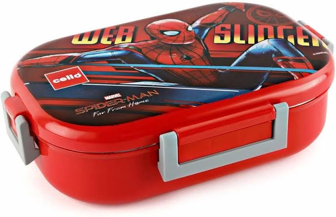 Appollo Kids Magnet School Plastic Tiffin & Lunch-Box With Spoon ( Random Colors )