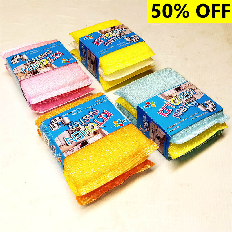 50-Pc Sponge Set - Scrub Sponges - Cleaning Sponges - 50 Count