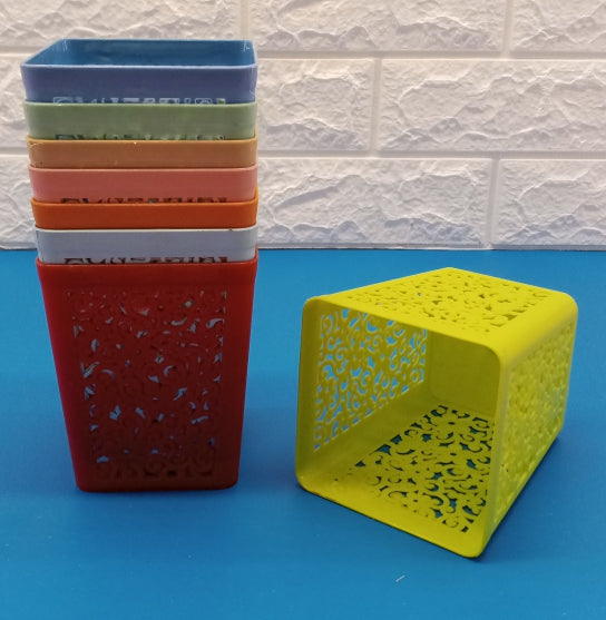 Areesha Small-Size Plastic Storage Basket ( Random Colors Will Be Sent )