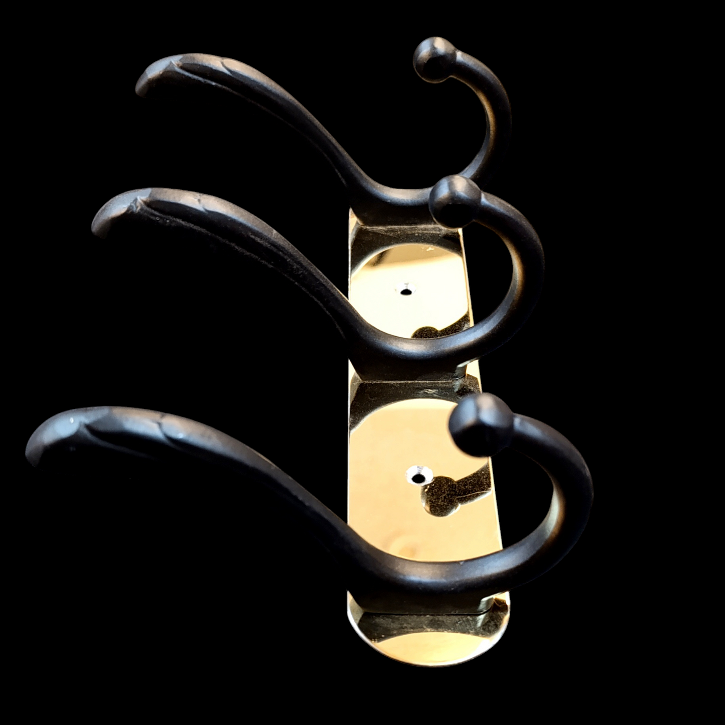 Stainless steel 3-Hook Hanging Golden Wall-Mount Screw Rail Hanger