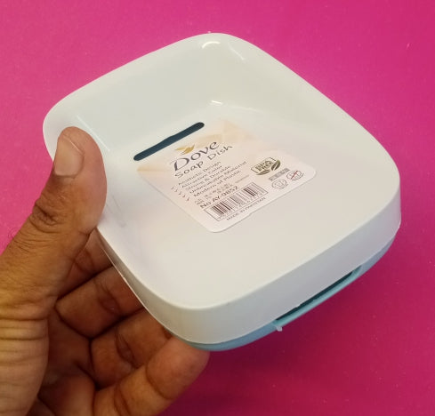 Dove Plastic Soap Dish With Bottom Drain Tray( Random Colors Will Be Sent)