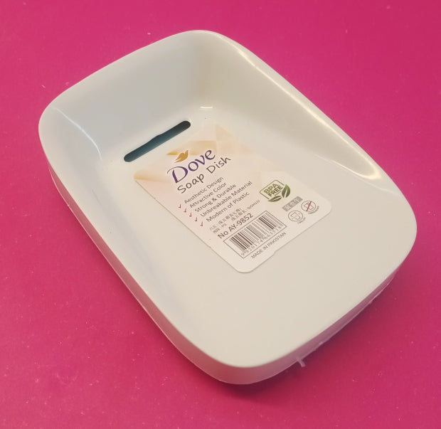 Dove Plastic Soap Dish With Bottom Drain Tray( Random Colors Will Be Sent)