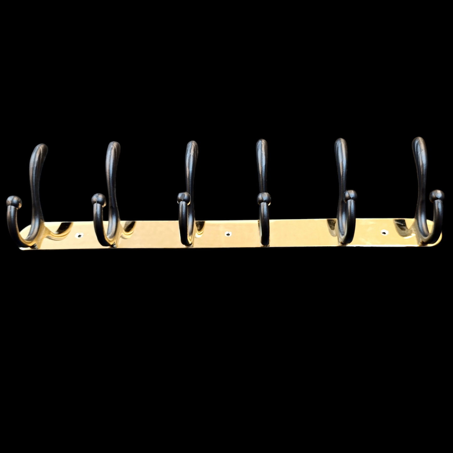 Stainless steel 6-Hook Hanging Golden Wall-Mount Screw Rail Hanger