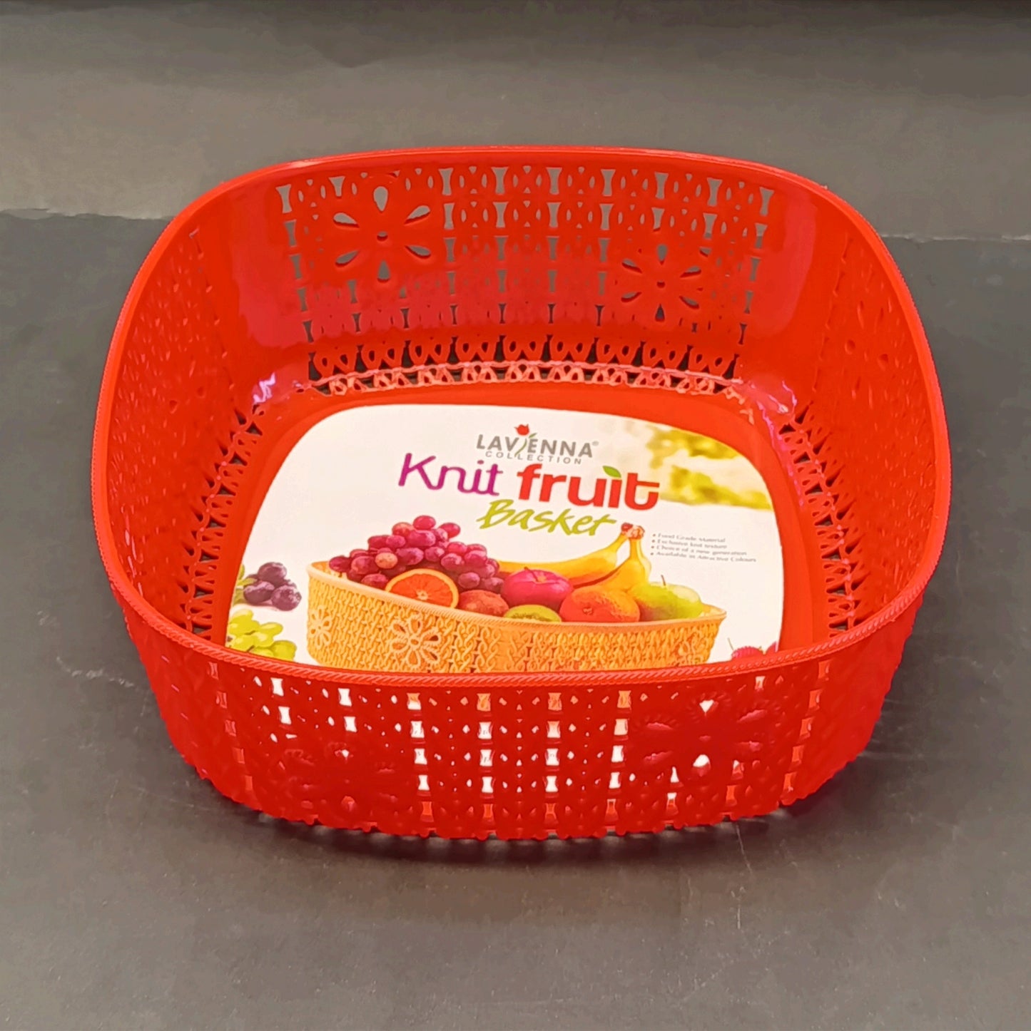Lavena 1Pcs Plastic Square Shape Fruit Basket (Random Colors Will Be Sent)