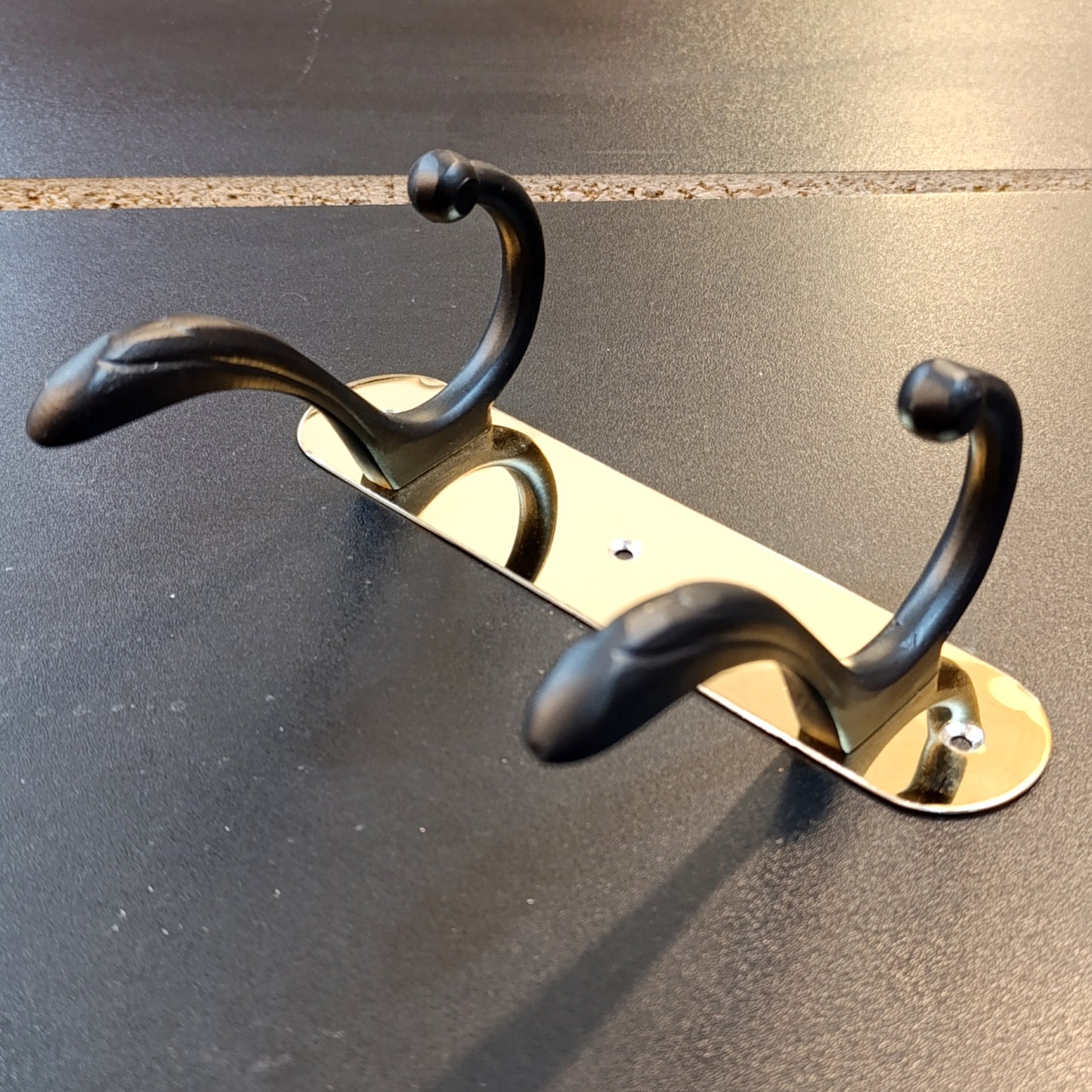 Stainless steel 2-Hook Hanging Golden Wall-Mount Screw Rail Hanger