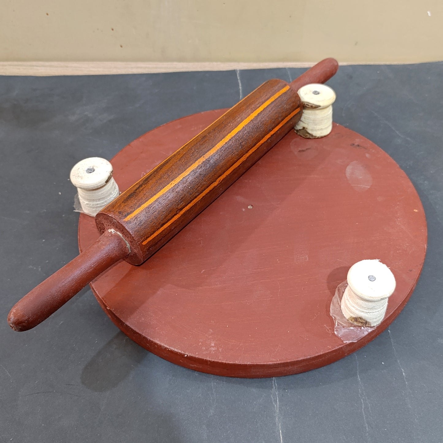 Wooden Round Roti (Meal) Chakra Belan Set