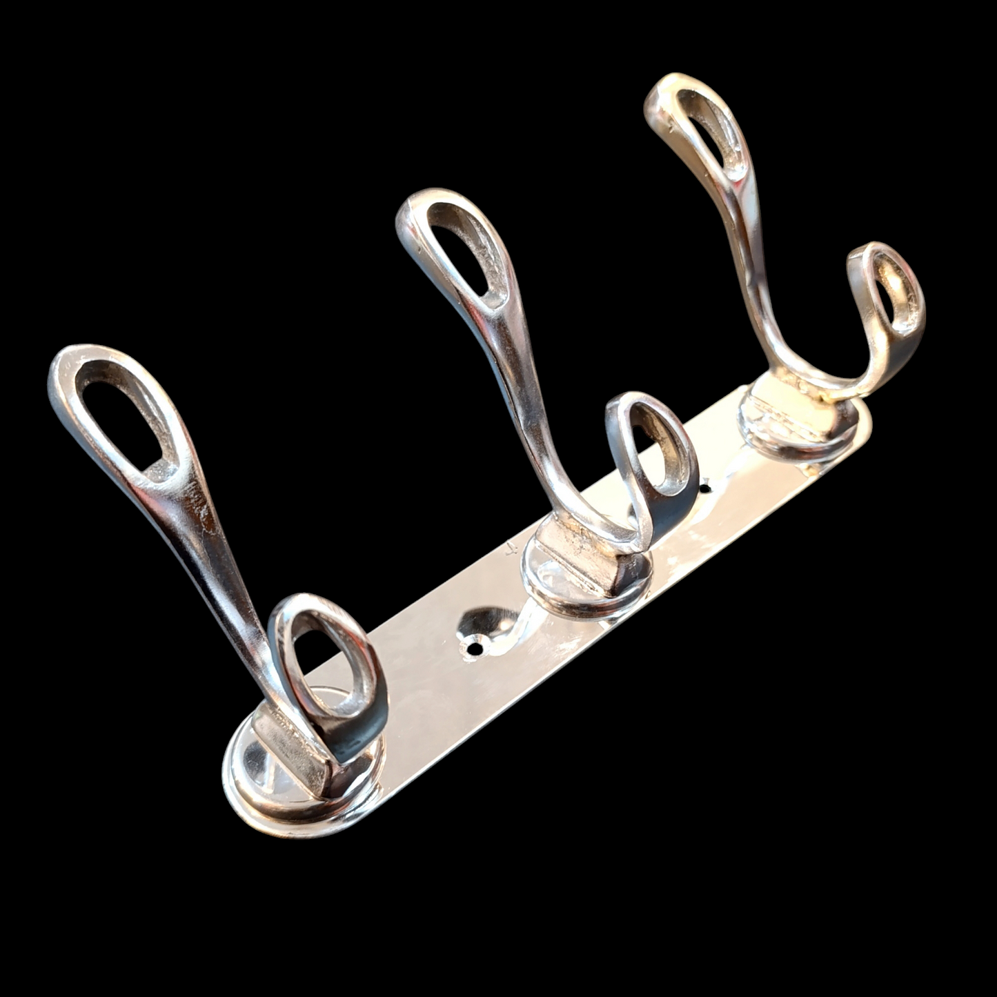 Stainless steel 3-Hook Hanging Silver Wall-Mount Screw Rail Hanger