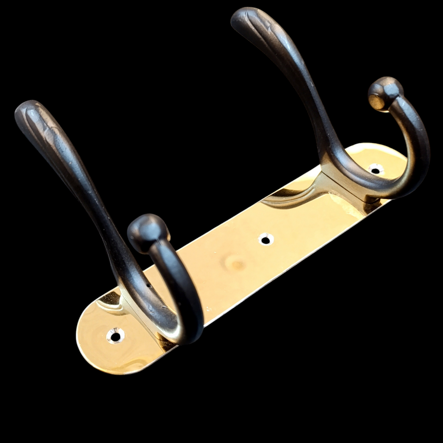 Stainless steel 2-Hook Hanging Golden Wall-Mount Screw Rail Hanger
