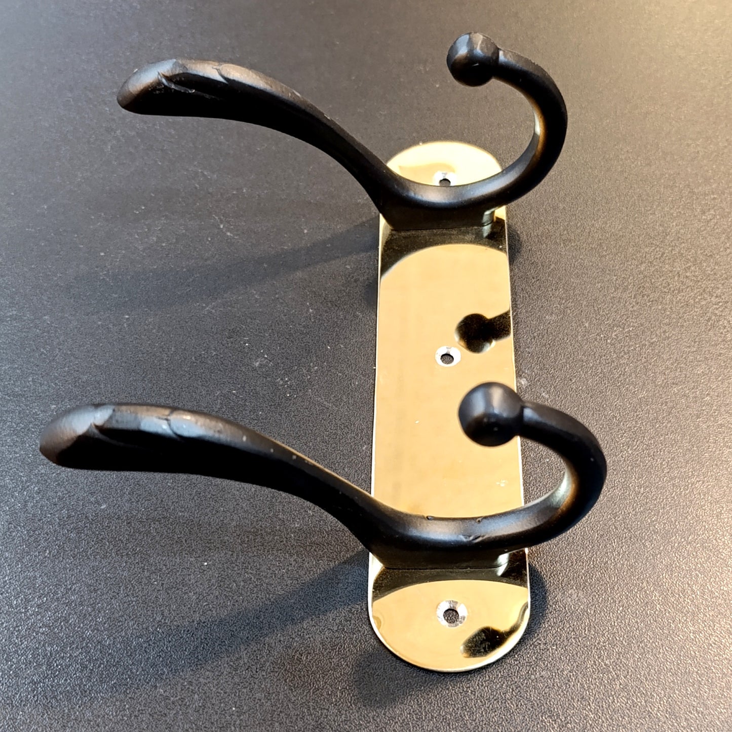 Stainless steel 2-Hook Hanging Golden Wall-Mount Screw Rail Hanger