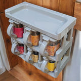 Brite Plastic Masala & Spices Storage Rack With Spoons (Random Colors Will be sent)