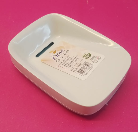 Dove Plastic Soap Dish With Bottom Drain Tray( Random Colors Will Be Sent)