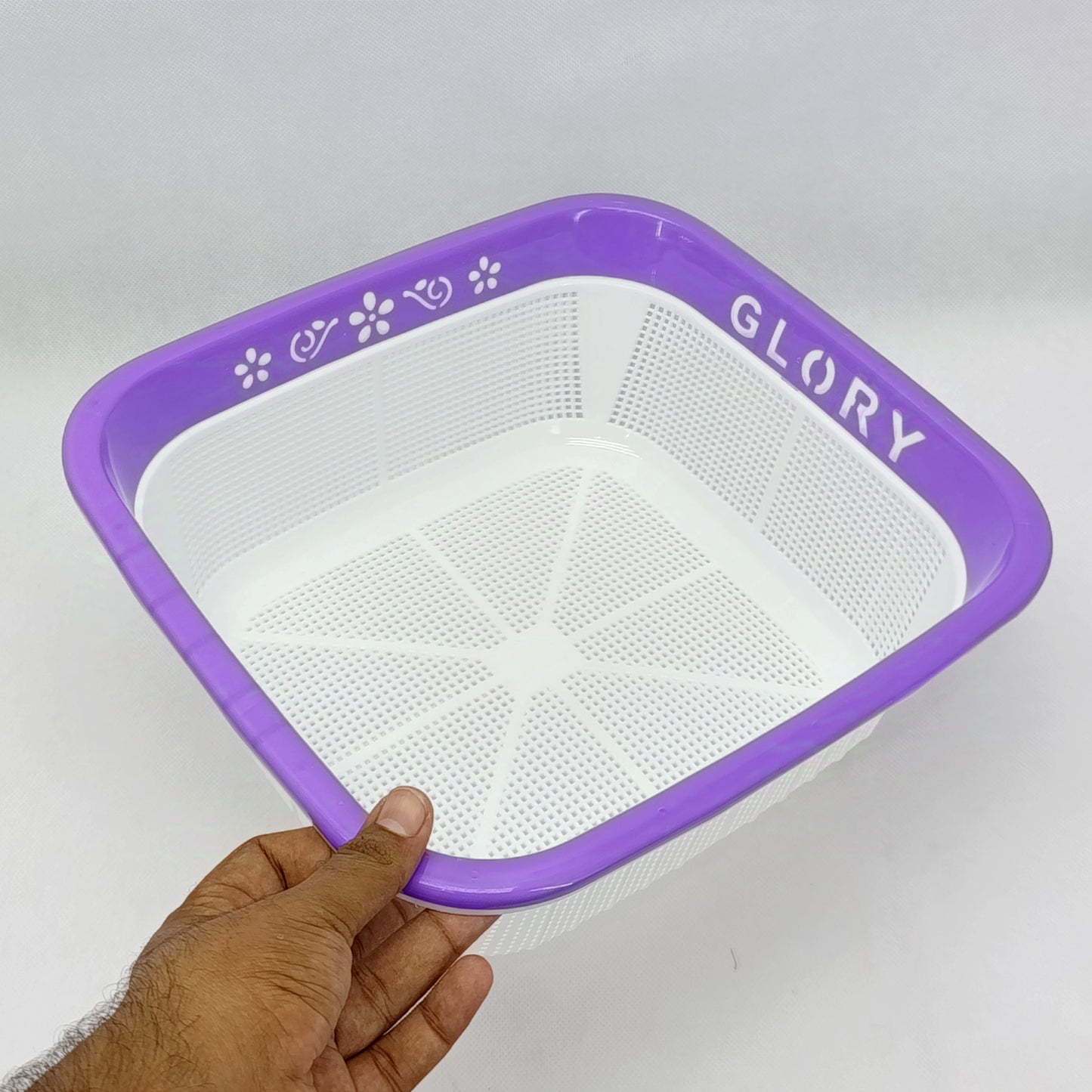 Omega Glory Large Size Drain Plastic Basket (Random Colors Will be Sent)