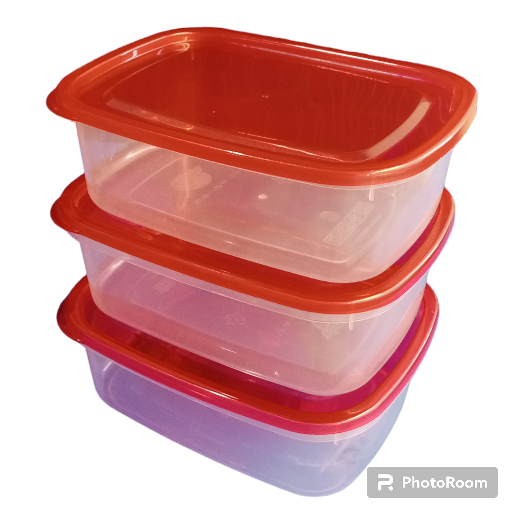 Appollo Crisper Pack Of 3pcs Small Size Plastic Bowl Food Keeper Container Set ( Random Colors )