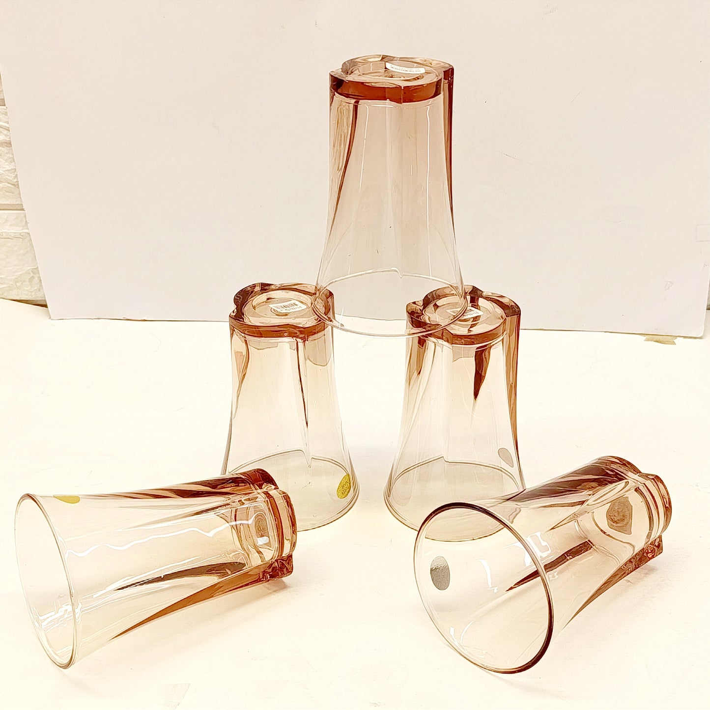 Pack Of 6pcs Pretty 330ml Neat Crystal Water Glass Set (Random Colors Will be Sent)
