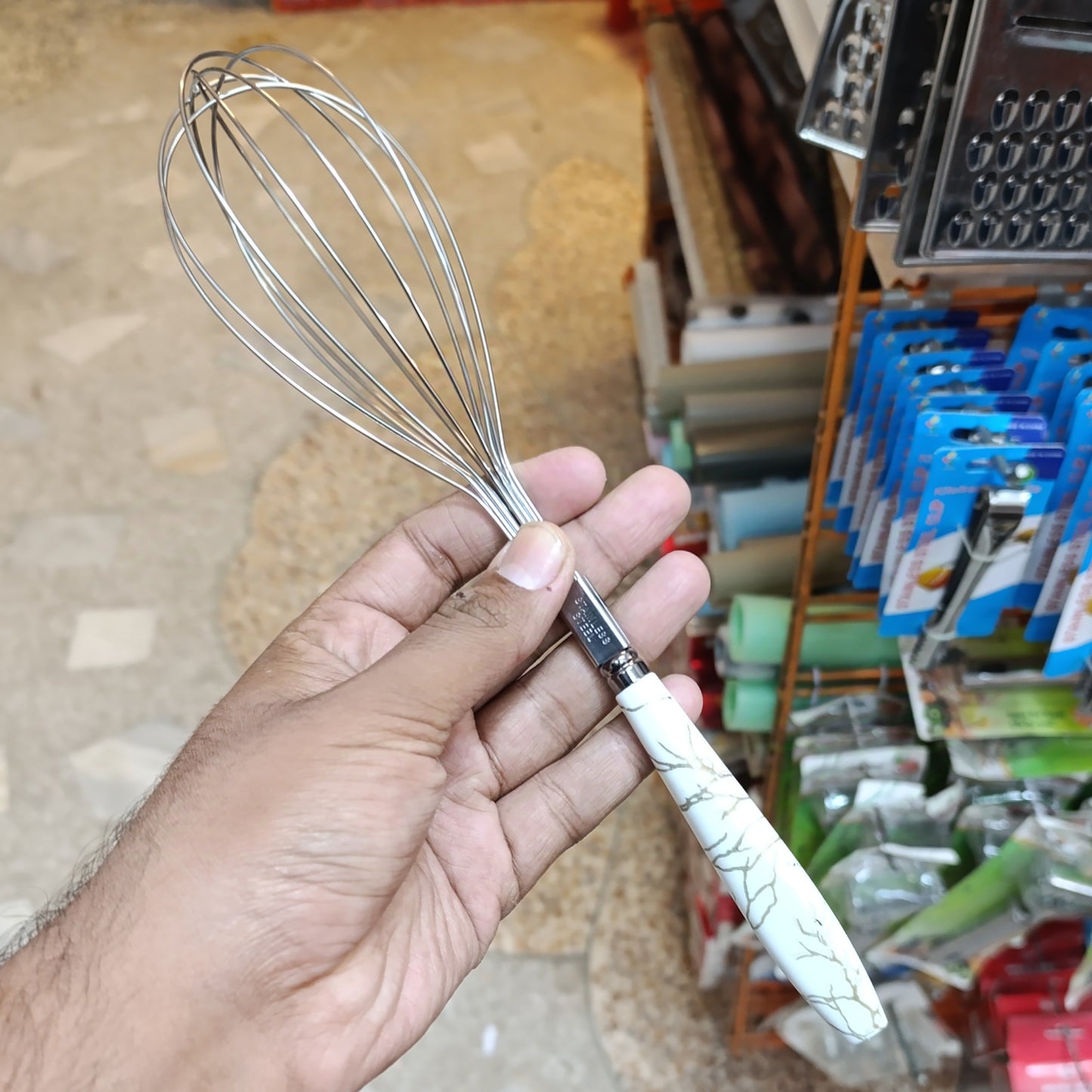 Stainless Steel Egg Beater ( Random Colors Will be sent)