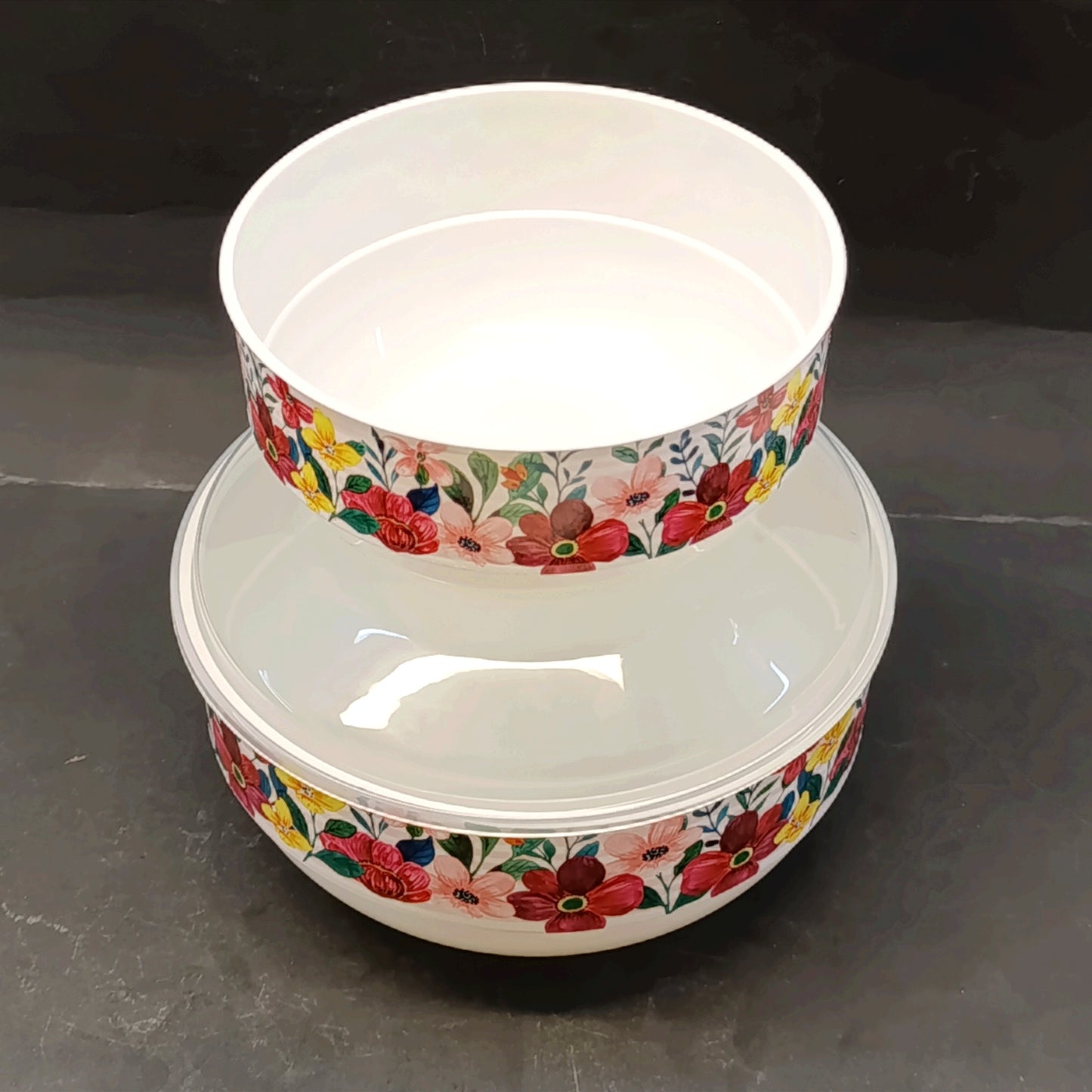 Lavena Pack Of 3pcs Plastic Round Storage Bowl Set With Air Tight Lid