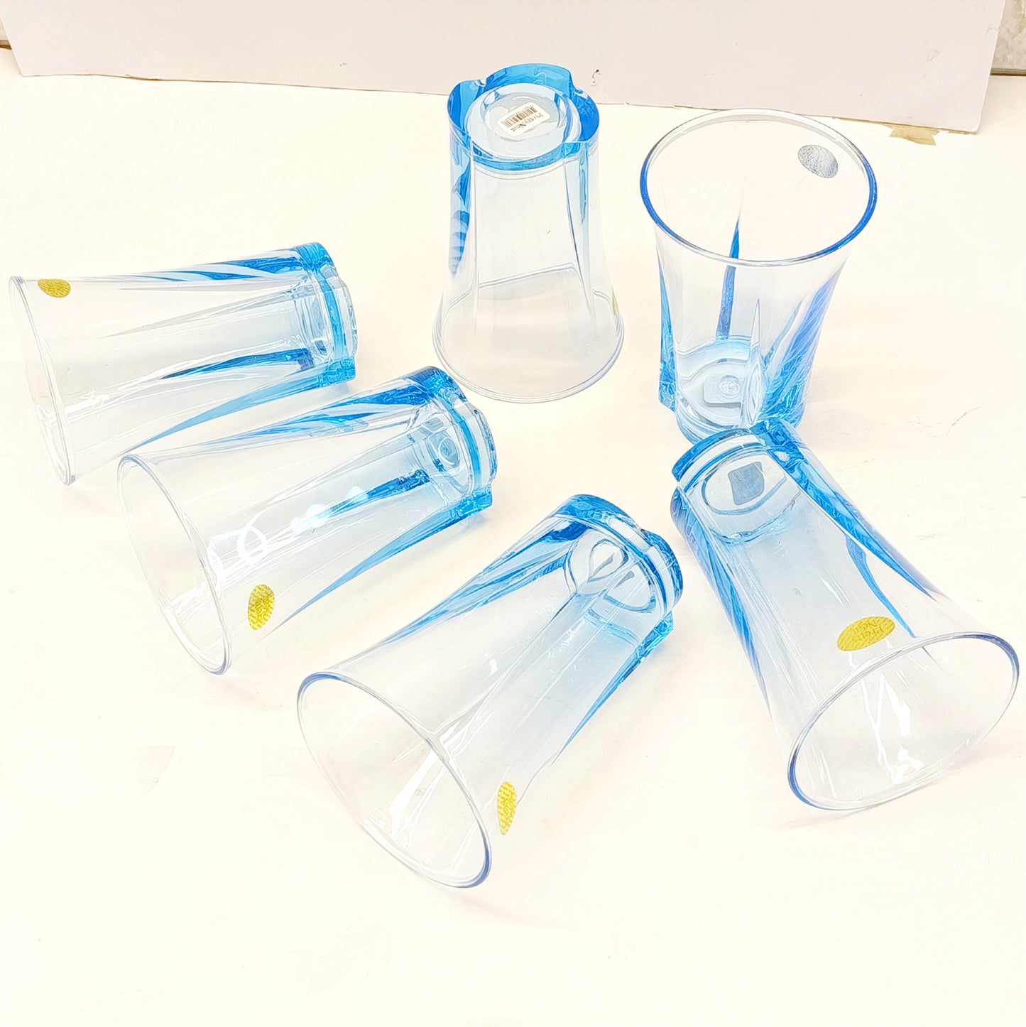 Pack Of 6pcs Pretty 330ml Neat Crystal Water Glass Set (Random Colors Will be Sent)