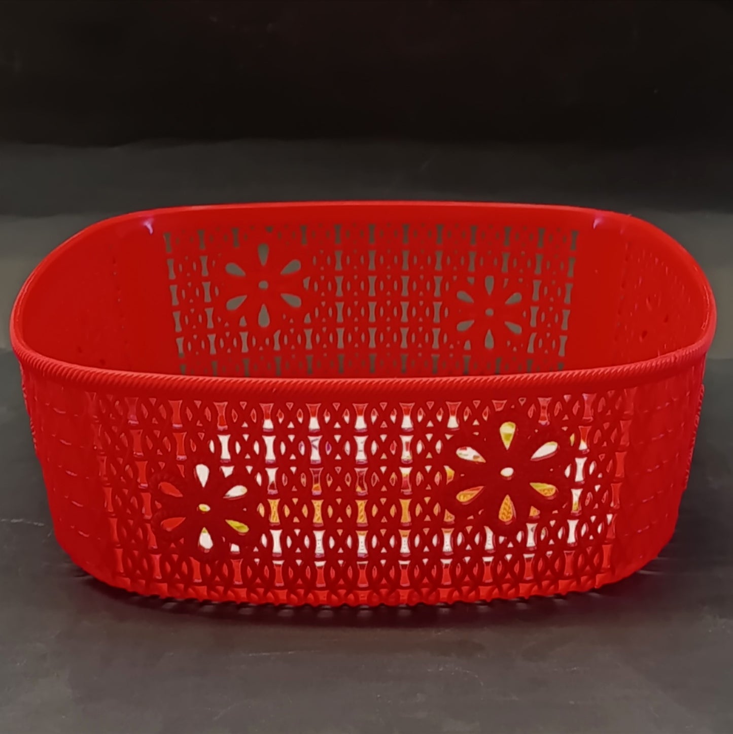 Lavena 1Pcs Plastic Square Shape Fruit Basket (Random Colors Will Be Sent)