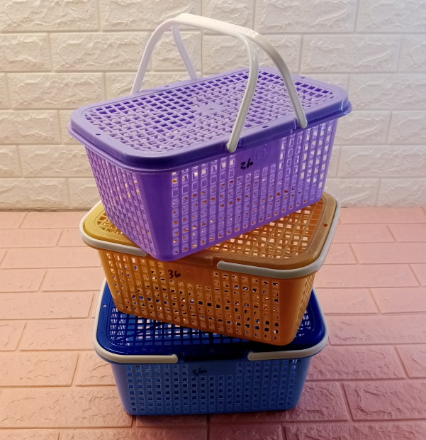 Comfort Baby Small-Size Carry Storage Basket with Cover ( Random Color Will be Sent )