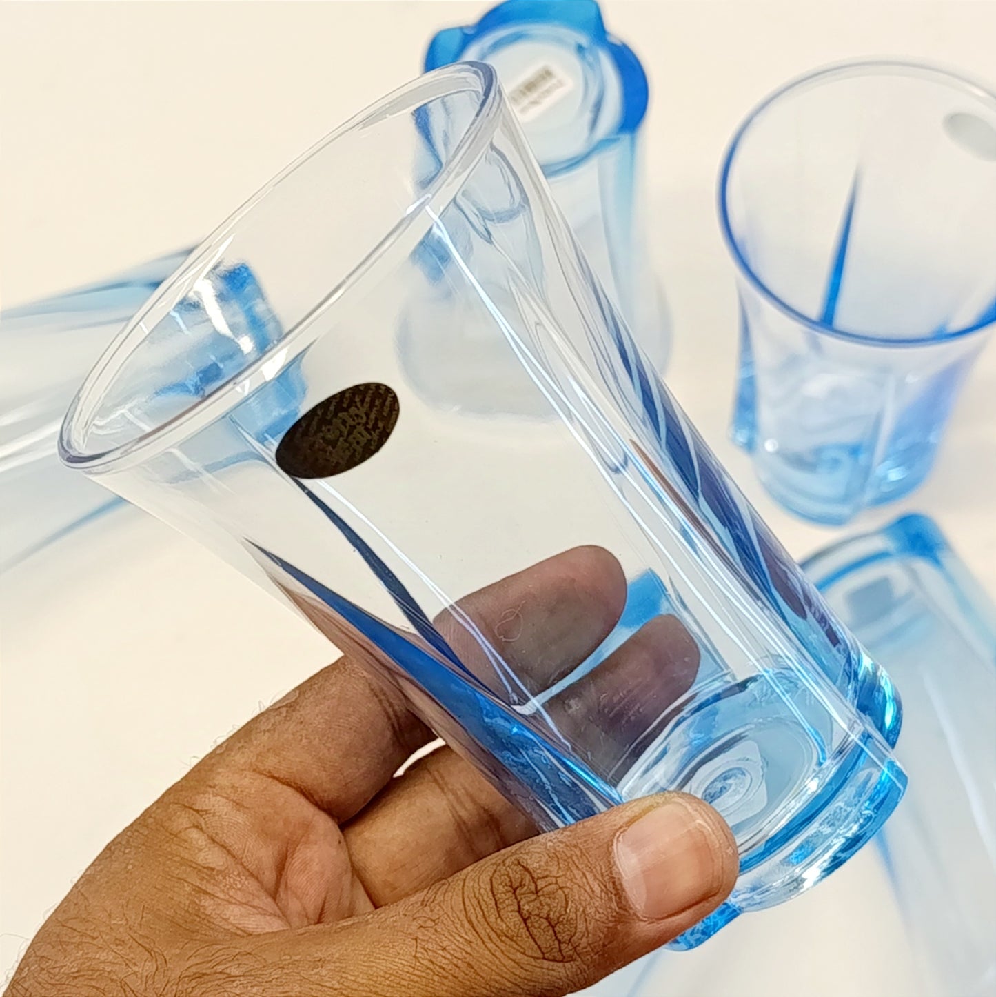 Pack Of 6pcs Pretty 330ml Neat Crystal Water Glass Set (Random Colors Will be Sent)