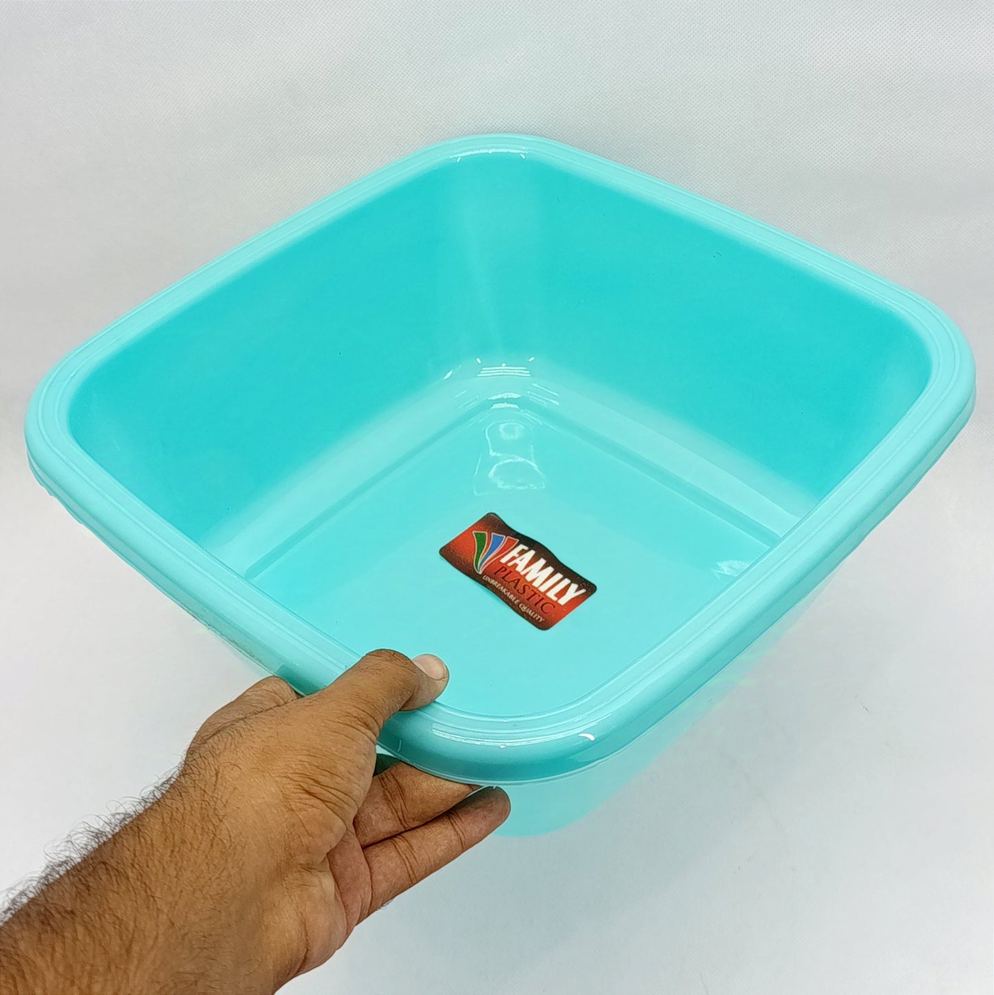 Opaque Square Shape 10L Plastic 14 inches Tub Small-Size ( Random Colors Will Be Sent )