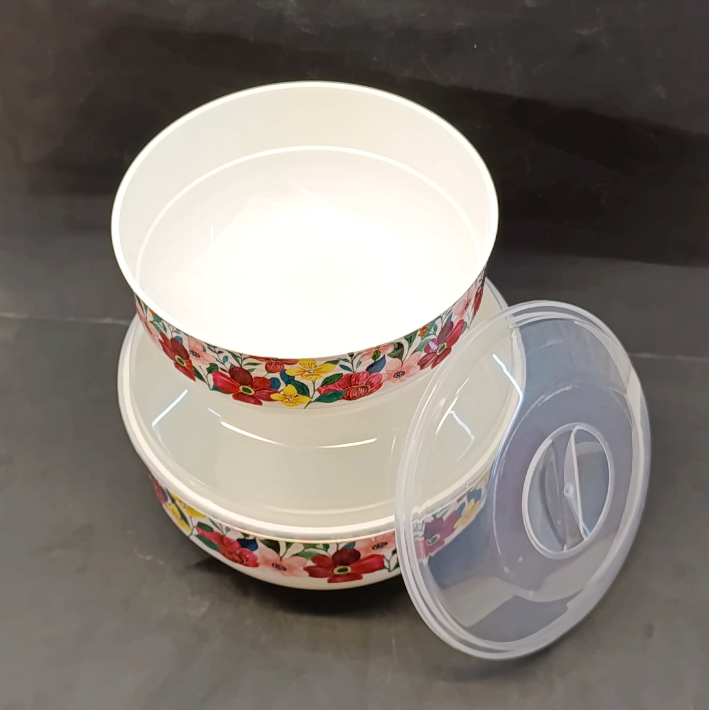 Lavena Pack Of 3pcs Plastic Round Storage Bowl Set With Air Tight Lid