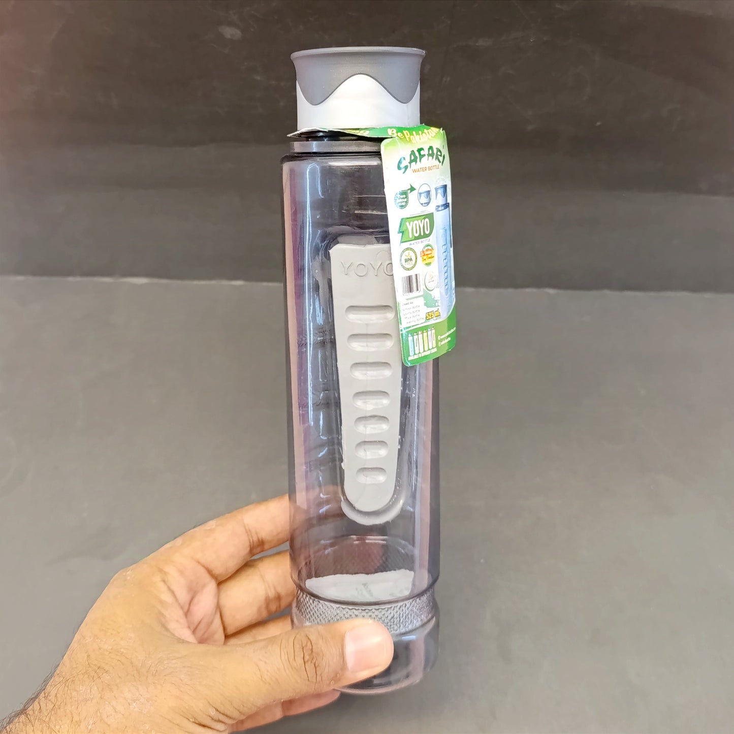 Safari Smart 525ml yoyo Transparent Slim Style Plastic Water Bottle (Random Color Will Be Sent)