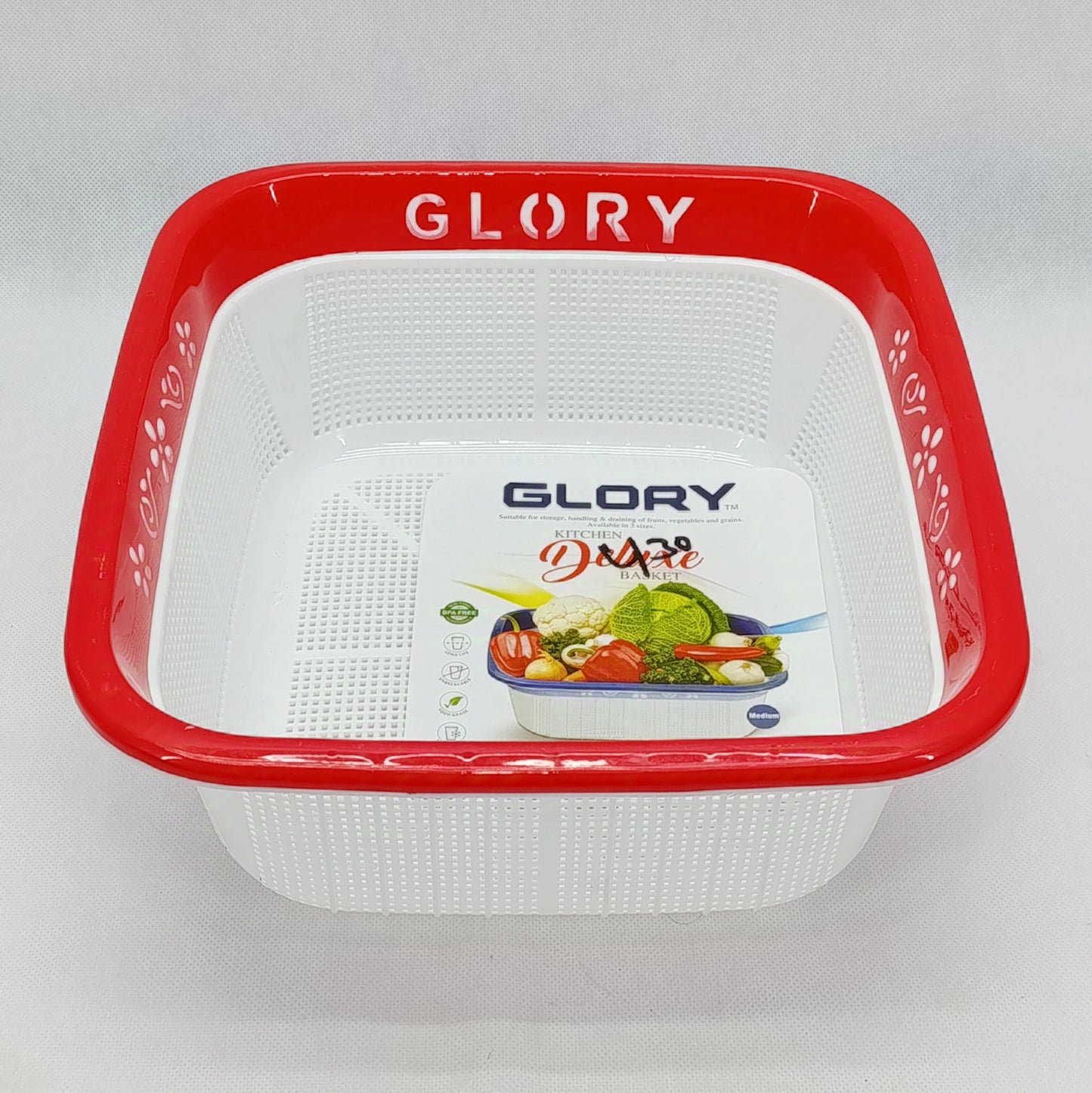 Omega Glory Large Size Drain Plastic Basket (Random Colors Will be Sent)