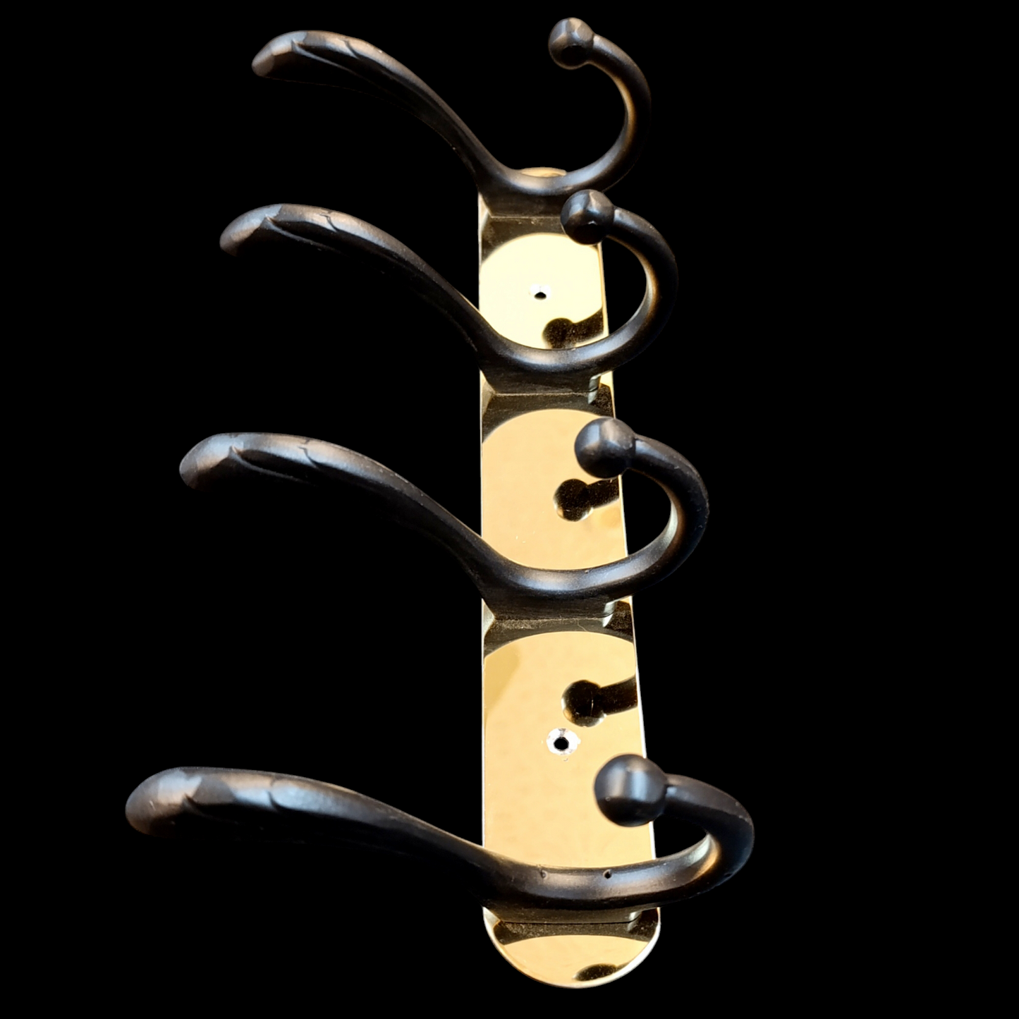 Stainless steel 4-Hook Hanging Golden Wall-Mount Screw Rail Hanger