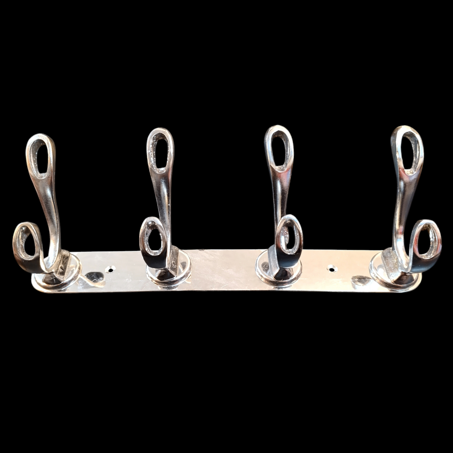 Stainless steel 4-Hook Hanging Silver Wall-Mount Screw Rail Hanger