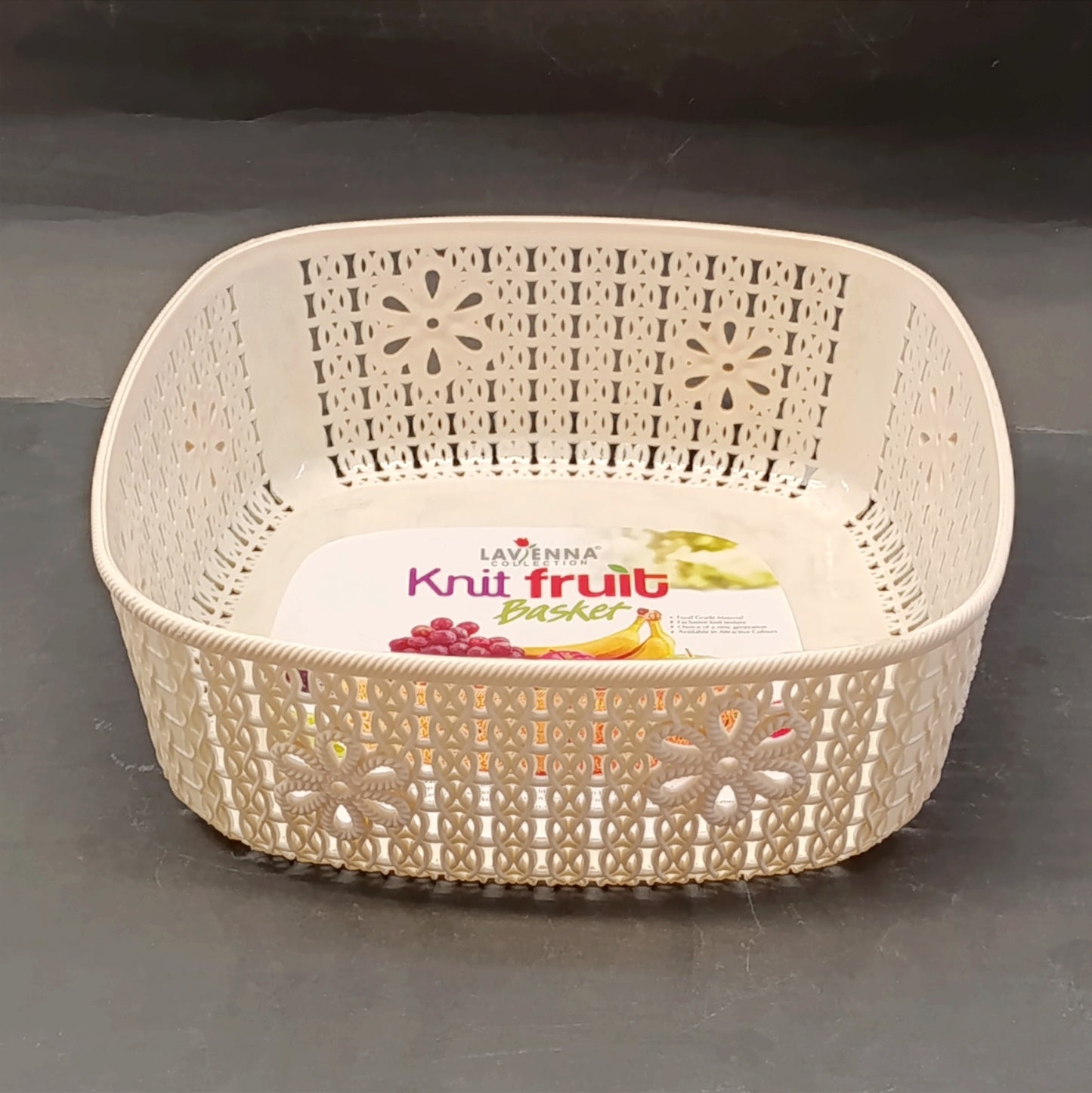 Lavena 1Pcs Plastic Square Shape Fruit Basket (Random Colors Will Be Sent)