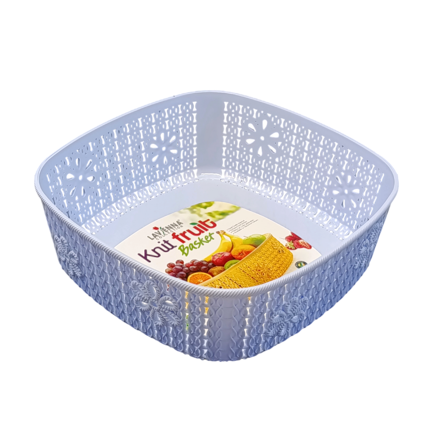 Lavena 1Pcs Plastic Square Shape Fruit Basket (Random Colors Will Be Sent)