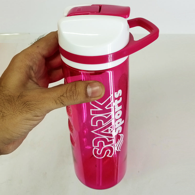 Bright 700ml Spark Sports Plastic Water Bottle With Straw (Random Colors Will Be Sent )