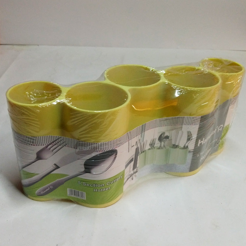 Homeket 5-Partition Multi-Purpose Cutlery & Cosmetics Brush Holder Organizer (Random Colors Will Be Sent)