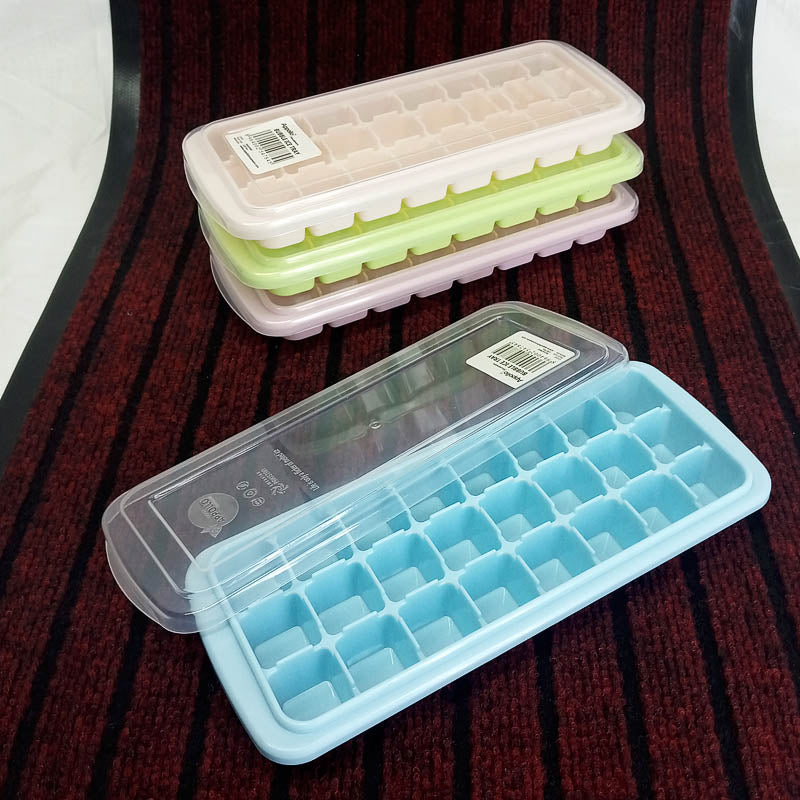 Appollo Bubble 24-Grid Plastic Ice Cube Tray With Cover ( Random Colors )