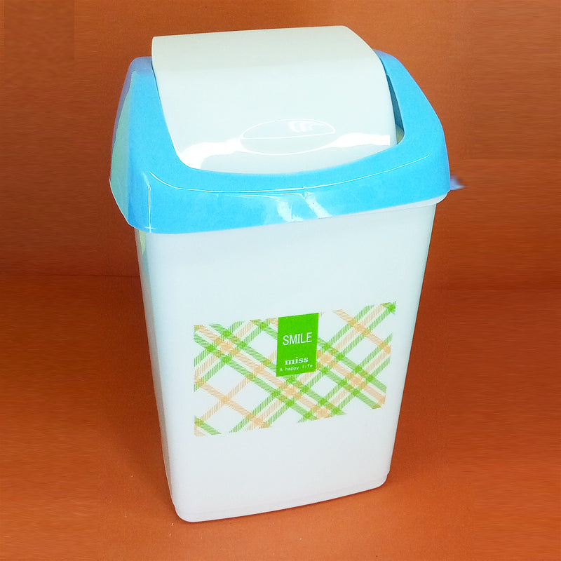 Appollo Fresh Hut Medium-Size Plastic Dust Bin With Cover ( Random Colors Will Be Sent )