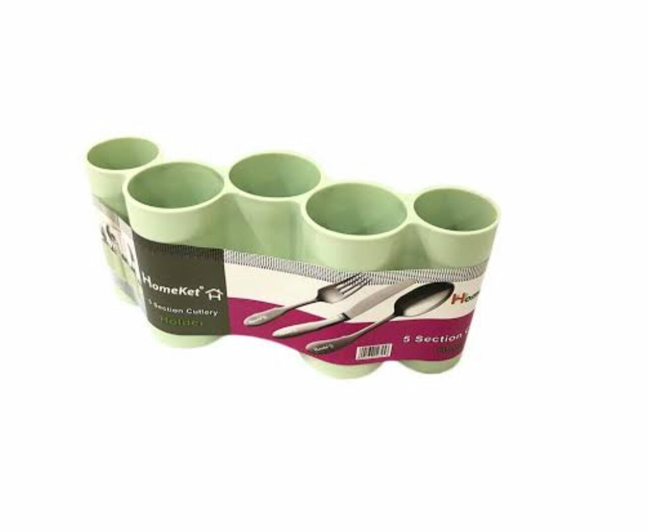 Homeket 5-Partition Multi-Purpose Cutlery & Cosmetics Brush Holder Organizer (Random Colors Will Be Sent)